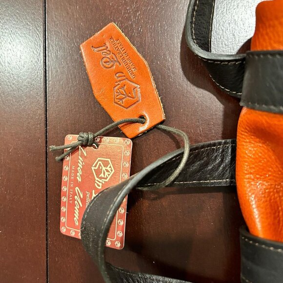 Genuine Italian Leather Backpack - Burnt Orange - Unisex - Picture 5 of 10